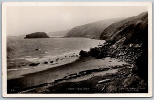 Vtg Porth Ysgo Rhiw Wales Beach Cove Llyn Peninsula RPPC Real Photo Postcard
