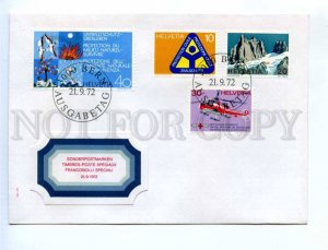 416898 Switzerland 1972 year FDC special stamps set FDC Red Cross helicopter