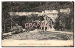 Nimes - Fountain Gardens - Cave - Old Postcard