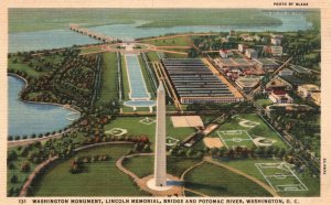 ?Vintage Postcard 1920s Monument Lincoln Memorial Bridge & Potomac Washington DC