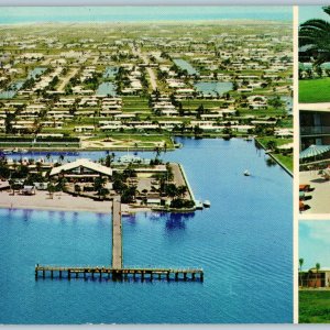 9 Panorama c1960s Cape Coral, FL Birds Eye View Resort Advertising Postcard 1F