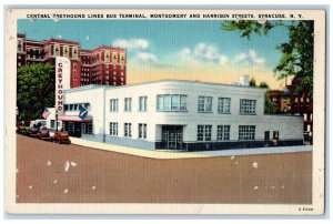 Central Greyhound Bus Terminal Montgomery Harrison Streets Syracuse NY Postcard 