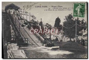 Old Postcard Fete Foraine Luna Park Water Fall Arrival of ship & # 39un