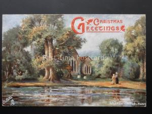 Kent Wickham Church - Christmas Greetings c1906 Postcard by Raphael Tuck 7129