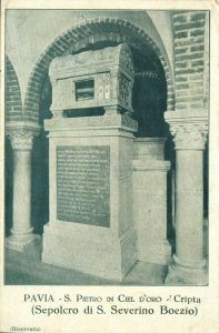 italy, PAVIA, San Pietro in Ciel d'Oro, Cripta, Sepolcro di Boezio 1907 Postcard
