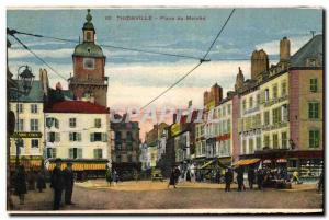 Old Postcard Thionville Place du Marche