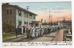 US Navy Sailors Landing Navy Life 1906 postcard