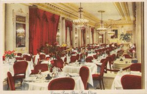 Chicago Illinois 1930-40s Postcard The Palmer House Hotel Victorian Room