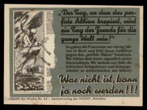 3rd Reich Germany Goebbels Parole der Woche Propaganda Plakat Sheetlet 72256