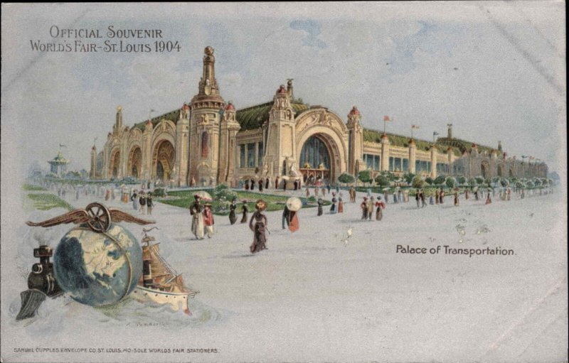 1904 Louisiana Purchase Palace of Transportation Postcard