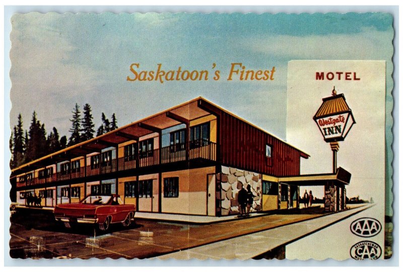 c1950's Saskatoon's Finest Motel Westgate Inn Saskatchewan Canada Postcard