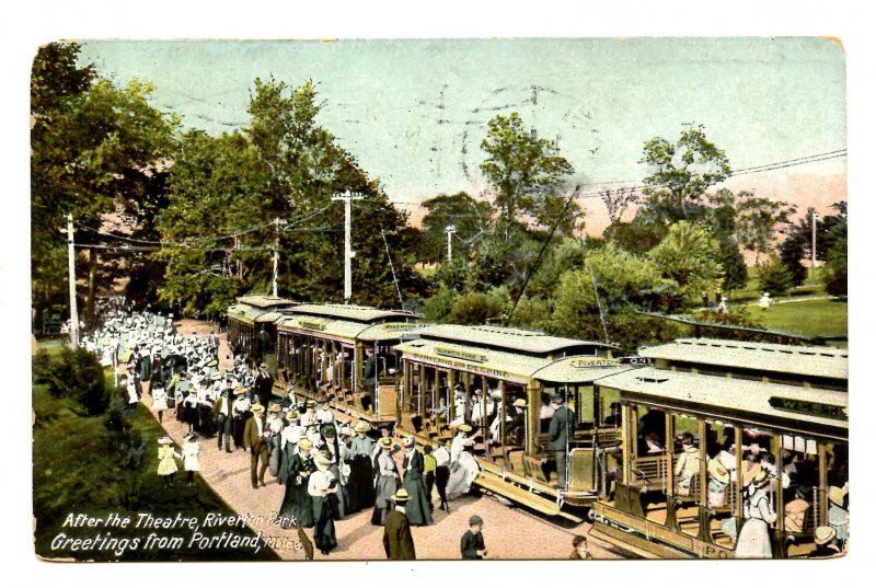 ME - Portland. Riverton Park After the Theatre  (Trolleys)