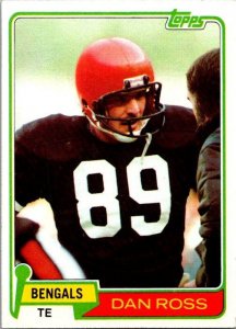 1981 Topps Football Card Dan Ross Cincinnati Bengals s60040