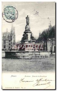 Postcard Nevers Old Fountain Place de la Republique