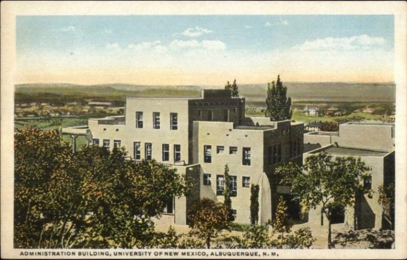 Albuquerque NM University Admin Bldg c1920 Postcard