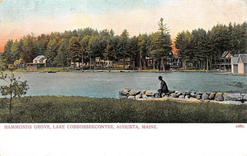 AUGUSTA, ME Maine  HAMMONDS GROVE~Lake Cobbosseecontee~Homes  c1900's Postcard