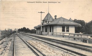 F60/ Bloomington Indiana Postcard 1908 Indianapolis Southern Depot