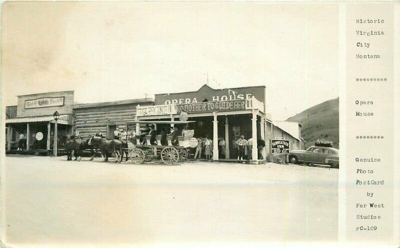Automobile Opera House Virginia City Montana RPPC Photo Postcard 20-12401