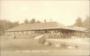 Poland ME Camp Maqua Building c1920s-30s Real Photo Postcard