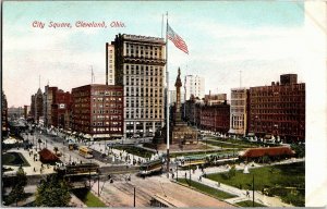 Aerial View City Square, Cleveland OH Undivided Back Vintage Postcard V14