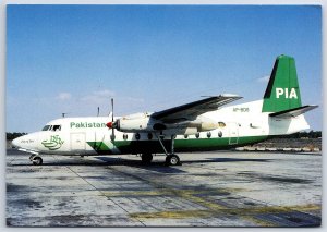 Airplane Postcard PIA Pakistan International Airlines Fokker F27 Mk200 APBDS EA4