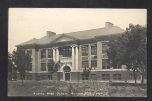 RPPC AURORA NEBRASKA AURORA HIGH SCHOOL VINTAGE REAL PHOTO POSTCARD