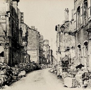 Rue Chevert Street Ruins Of WW1 Military Verdun France 1910s Postcard PCBG12B