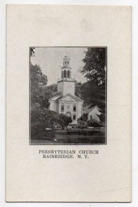 Bainbridge New York Presbyterian Church Front View Vintage Postcard AA66325