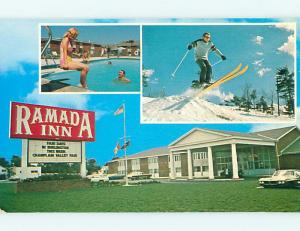 Unused Pre-1980 SKIING BY RAMADA INN MOTEL South Burlington Vermont VT s7016