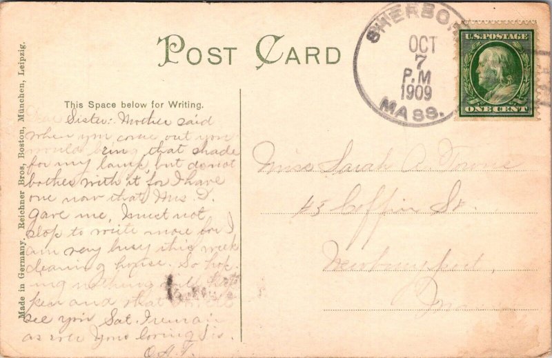 Irving Square, South Framingham MA c1909 Vintage Postcard S43