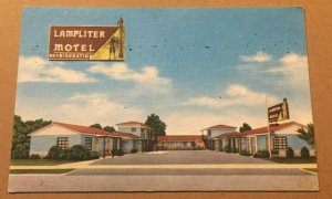 UNUSED LINEN POSTCARD - LAMPLITER MOTEL 1945 W VAN BUREN ST, PHOENIX, ARIZONA