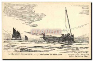 Old Postcard Fantasy Illustrator Haffner Boat Fishermen sardines