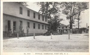 Vintage Postcard 1946 Scene Of Typical Barracks Fort Dix New Jersey NJ W.R. Pub.