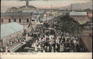 Kingston Jamaica King Street on a Market 1908 Used Postcard