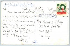 1963  Passenger Ferry  Del-Mar-VA  Virginia  Postcard