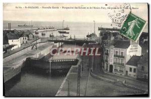 Postcard Old St Nazaire Entree Perspective Locks and the & # 39Avant Harbor V...