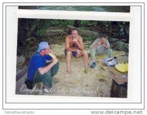 SURVIVOR Season 1 PC: 3 Contestants Eating Pineapple, Everything tastes bett...