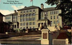 Wallace Way High School Fitchburg Massachusetts 1914 Curteich