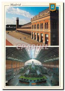 Postcard Modern Madrid Atocha Station