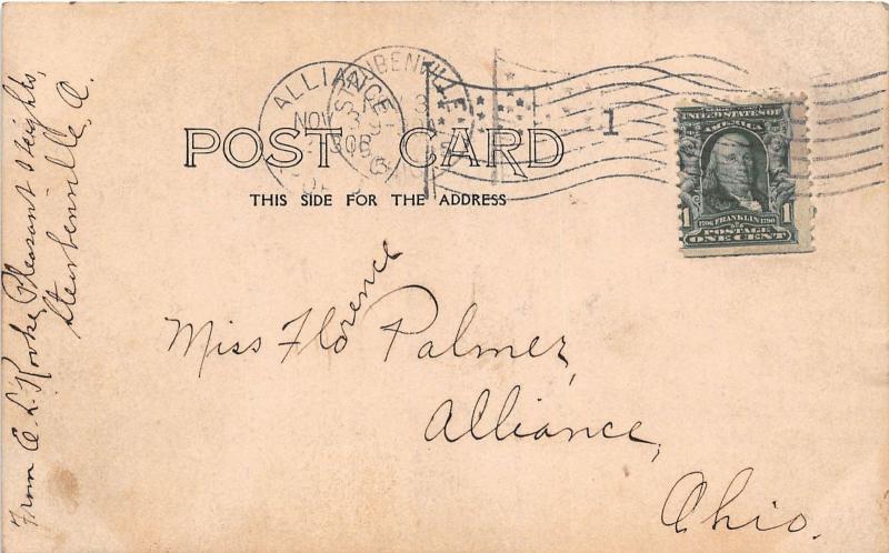 E83/ Steubenville Ohio RPPC Postcard 1905 Public Library Building 3