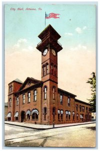 c1910 US Flag City Hall Altoona Pennsylvania PA Antique Posted Postcard