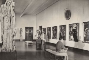 Berlin Art Gallery Visitors At Paintings German RPC Postcard