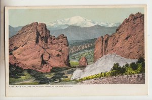 P2901 old postcard pikes peak from the gateway of thr gods colorado