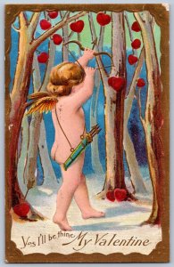 K47/ Valentine's Day Love Holiday Postcard c1910 Cupid Wings 549