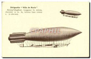 Postcard Old City of Paris Aviation Airship Zeppelin