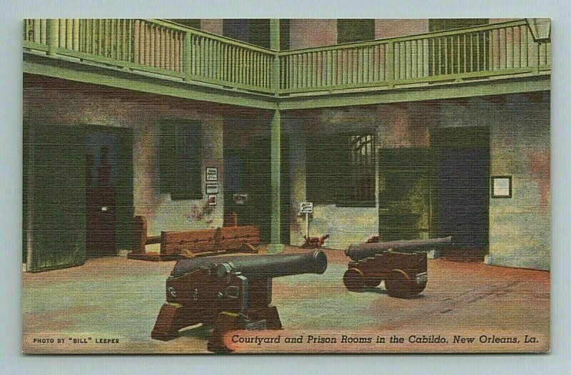 Courtyard Prison Rooms Cabildo Canons New Orleans Louisiana LA Postcard