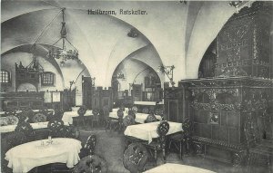 c1910 Postcard Heilbronn Germany Ratskeller Basement Dining Room Interior