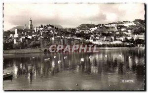 Postcard Moderne Menton Old Town View from the Port