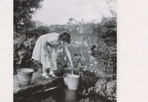 Filling Buckets From Hose Pipe 1950s Award Photo Postcard