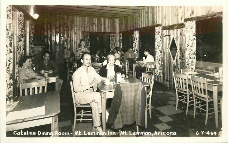 Arizona Catalina Mt Lemmon Inn interior 1940s RPPC Photo #6-Y469 Postcard 7858